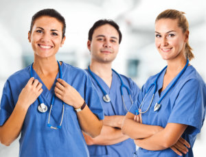 Nurses wearing stethoscope